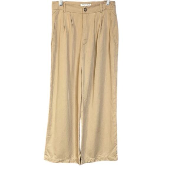 Reformation Mason Tan High-Waist Cropped Wide Legs Pants Women's 6 - Picture 2 of 7